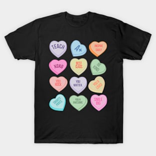 Funny Teacher Valentines Day Teach Heart Candy T-Shirt